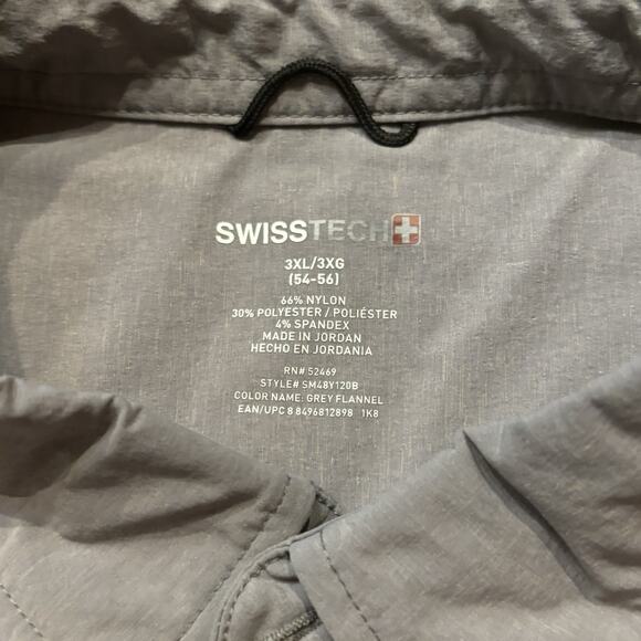 Swiss Tech Shirt Quick Dry Traveler Button Down Long Sleeve Gray Lightweight 3XL - Picture 3 of 8